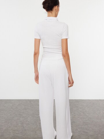 TrendyolWide Leg/ Široke nogavice Hlače na crtu - bijela boja