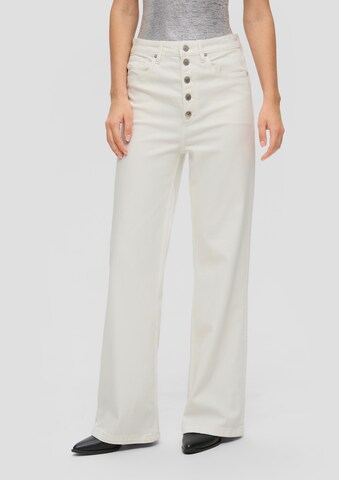 QS Wide leg Jeans 'Catie' in Beige: front