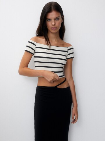 Pull&Bear T-Shirt in Beige: Vorderseite