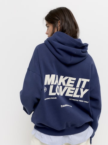 Bluză de molton 'PACIFIC TAKE IT' de la Pull&Bear pe albastru: față