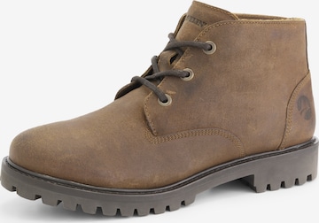 Travelin Lace-Up Boots 'Thorning ' in Beige: front