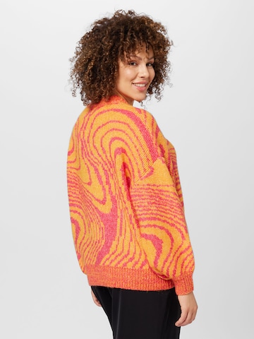 PIECES Curve Pullover 'MARA' i orange