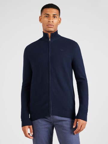 MUSTANG Knit Cardigan 'Edgar' in Blue: front