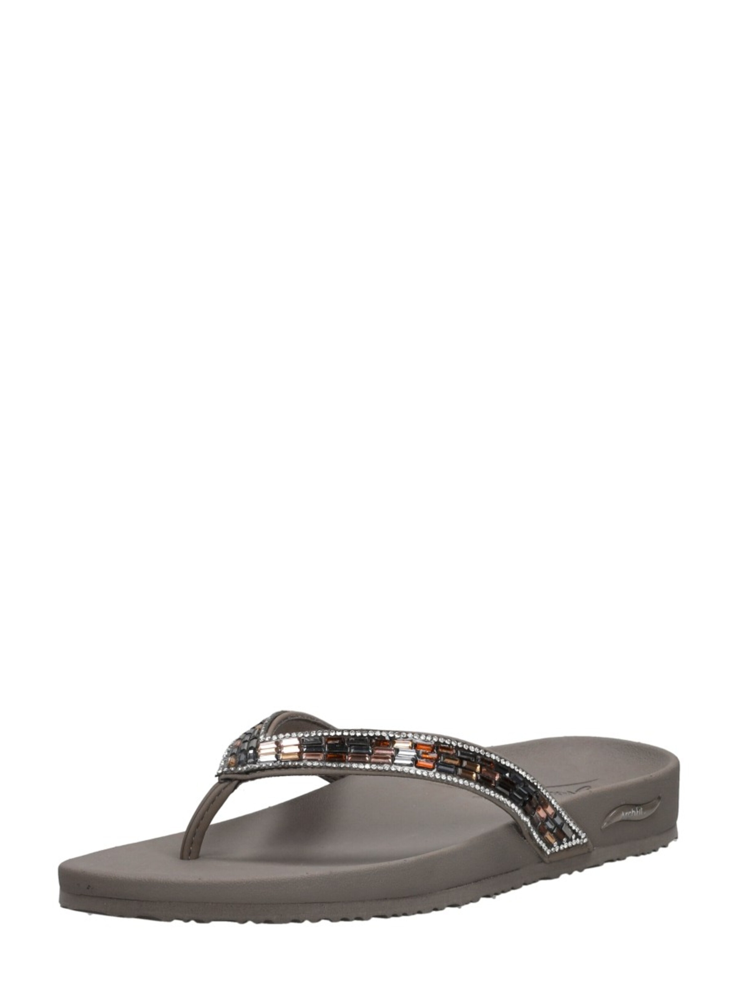 SKECHERS Teenslipper 'Arch Fit Meditation' in Grijs: voorkant
