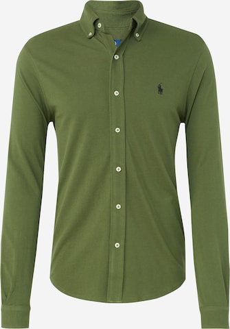 Coupe slim Chemise Polo Ralph Lauren en vert : devant