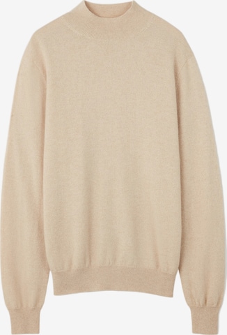GOBI Cashmere Neulepaita 'Men's Essential Mock Neck Cashmere Sweater' värissä beige: etupuoli