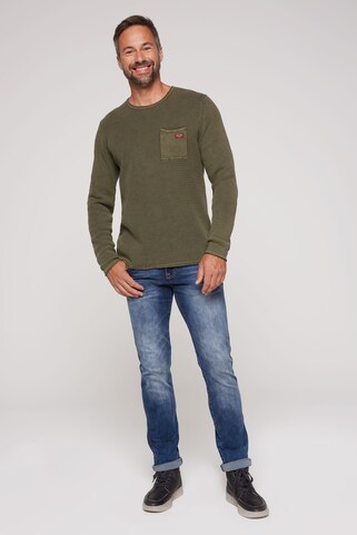 CAMP DAVID Stone Washed Pullover in Grün