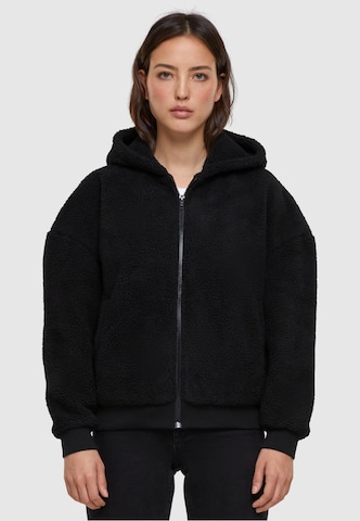 Urban Classics Zip-Up Hoodie in Black: front