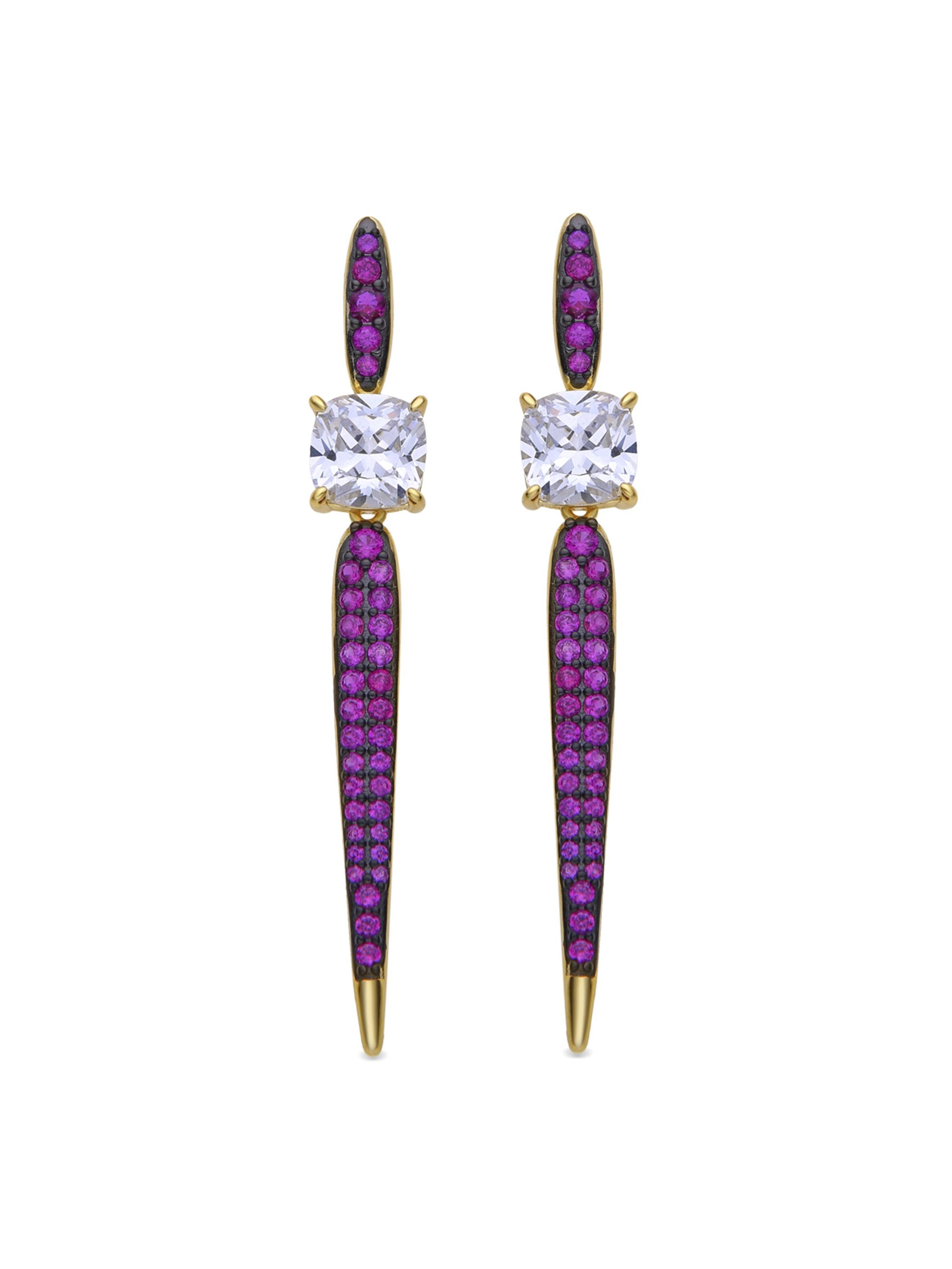 Luxenter Øreringe 'Pikto' i lilla: forside