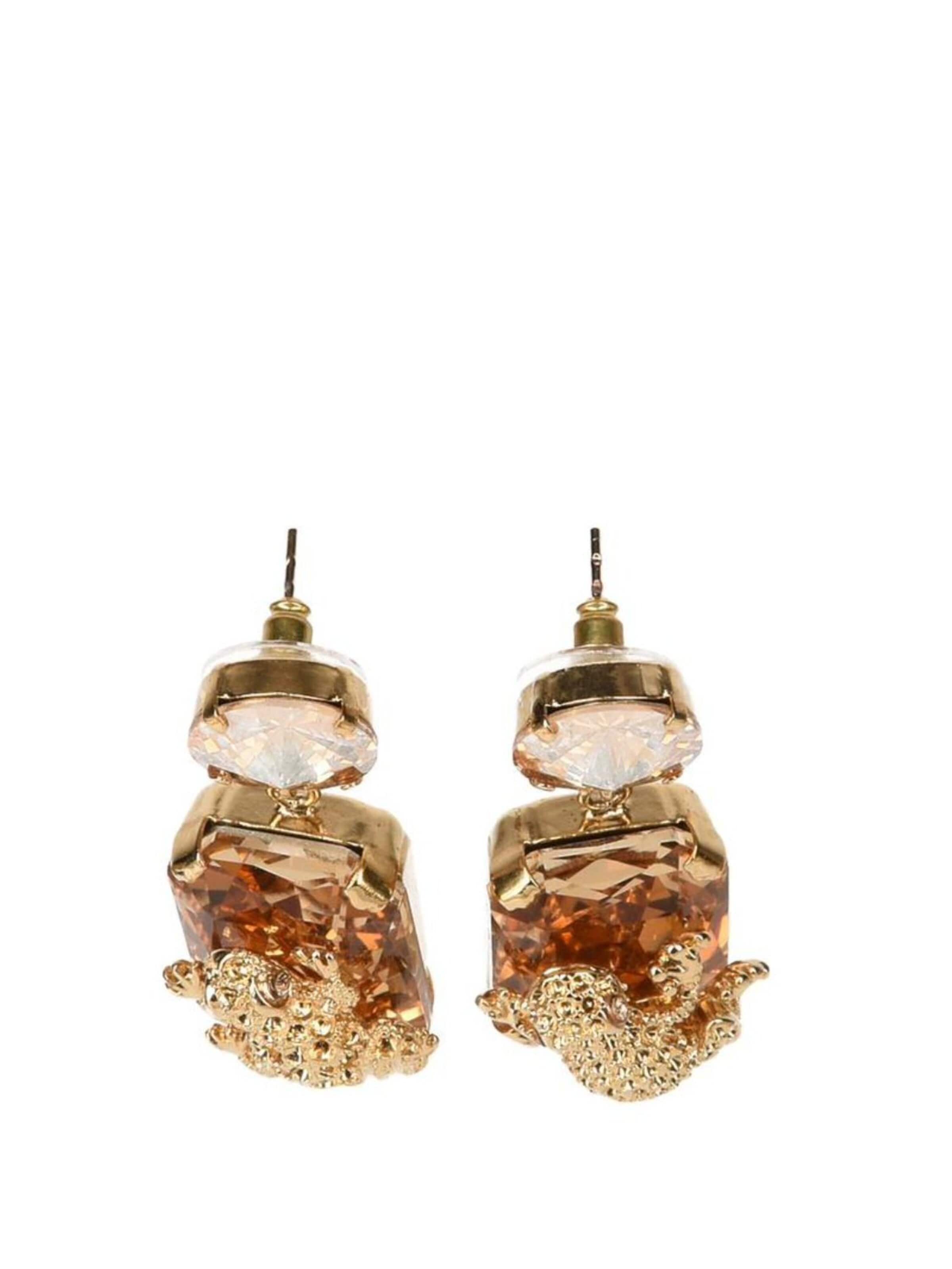 Addicted2 Σκουλαρίκια 'Ginevra orecchini placcati oro 18kt con cristalli oro Swarovski & motivo rana' σε χρυσό