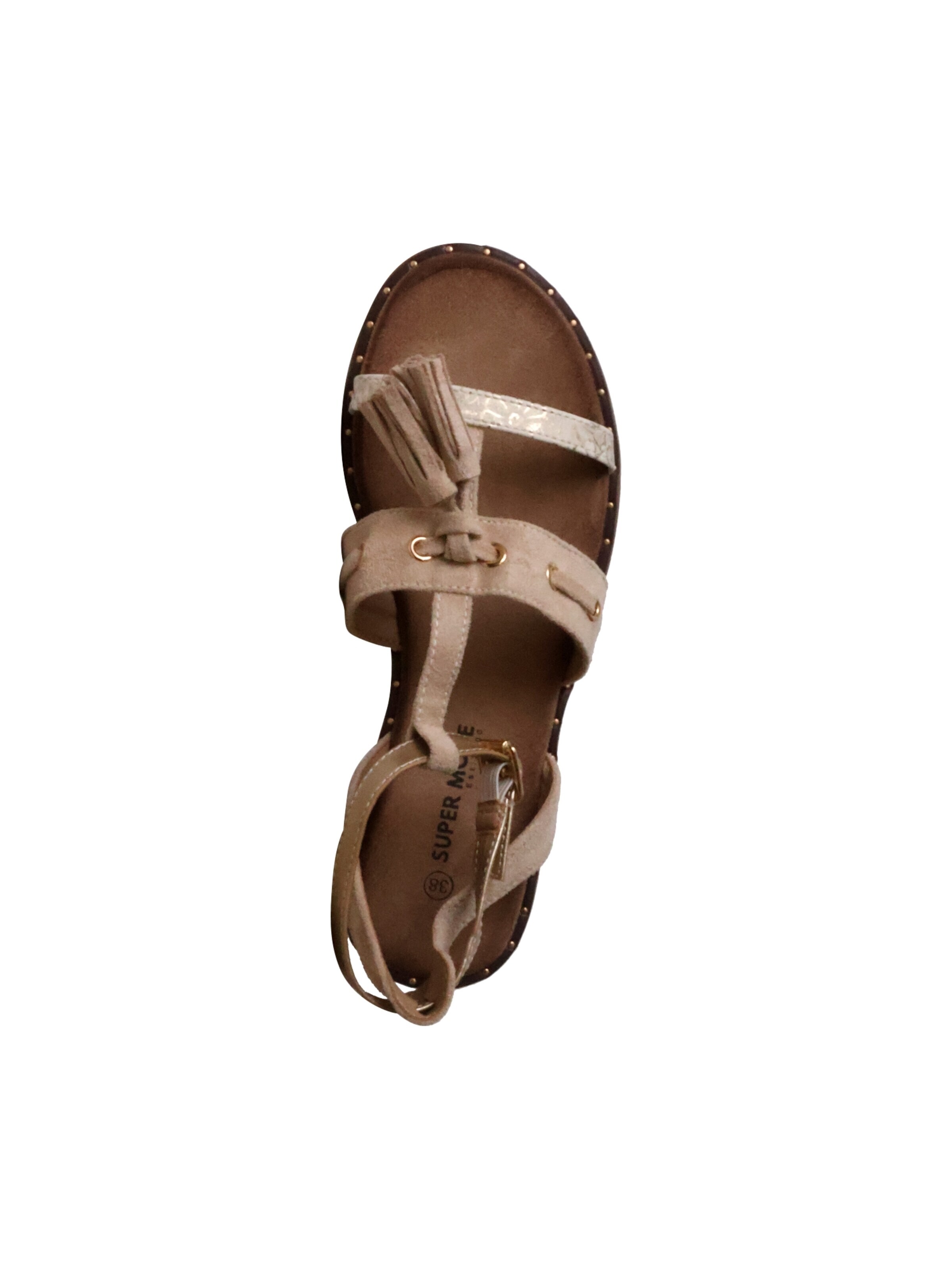 Super Mode - Sandalias 'Flache Sandalen mit Riemchen' en beige