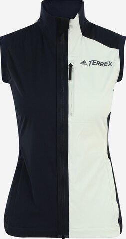 ADIDAS TERREX Sportbodywarmer 'Xperior Cross-Country Ski Soft Shell' in Blauw: voorkant