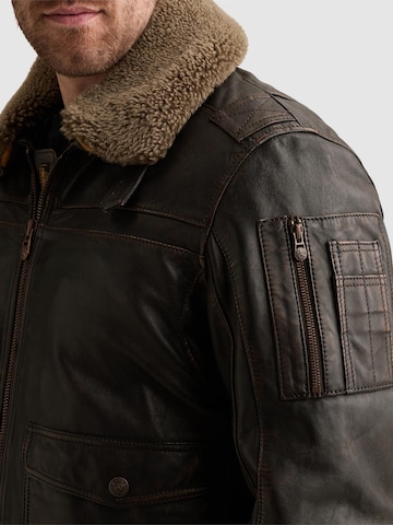 PME Legend Kurtka przejściowa 'A-2 Snowprop leather jacket' w kolorze brązowy
