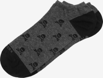 Scalpers Ankle Socks 'Nos Skull' in Grey: front