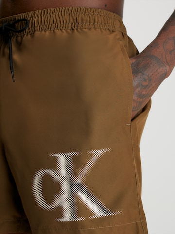 Calvin Klein Swimwear Board Shorts in Brown