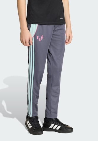 ADIDAS PERFORMANCE Slimfit Sportbroek 'Messi' in Grijs: voorkant