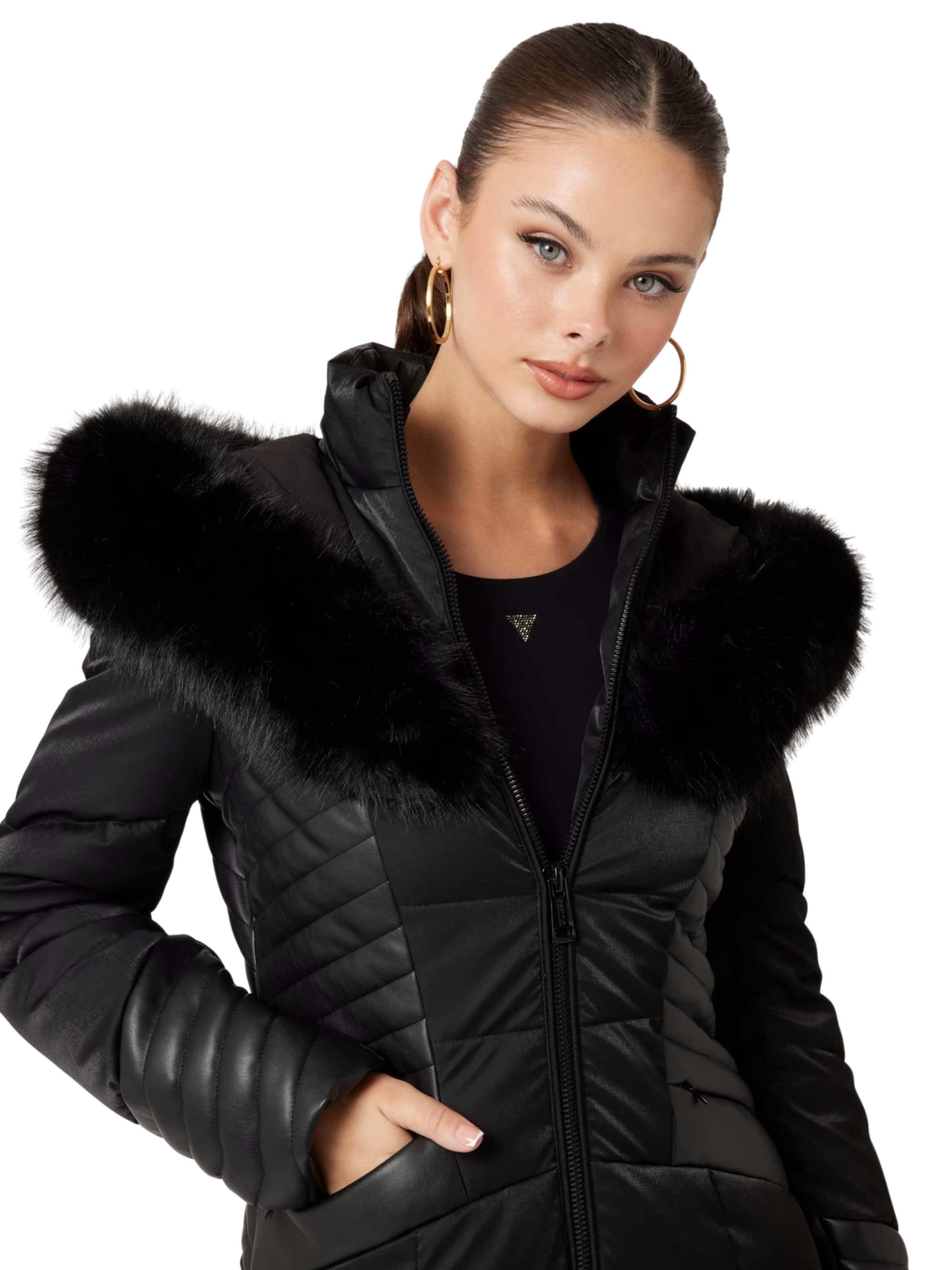GUESS - Sobretudo de inverno 'NEW OXANA' em preto