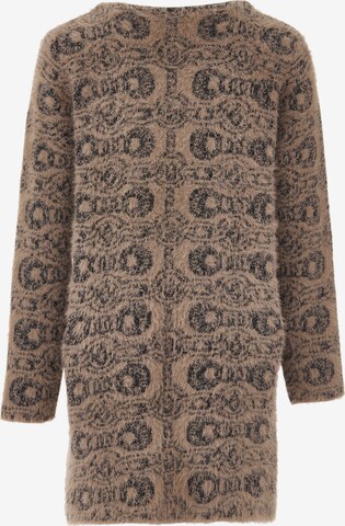 faina Knit Cardigan in Brown