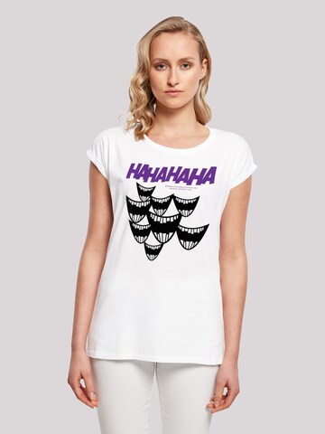 F4NT4STIC T-Shirt 'DC Comis Superhelden Batman Joker Smile' in Weiß: Vorderseite