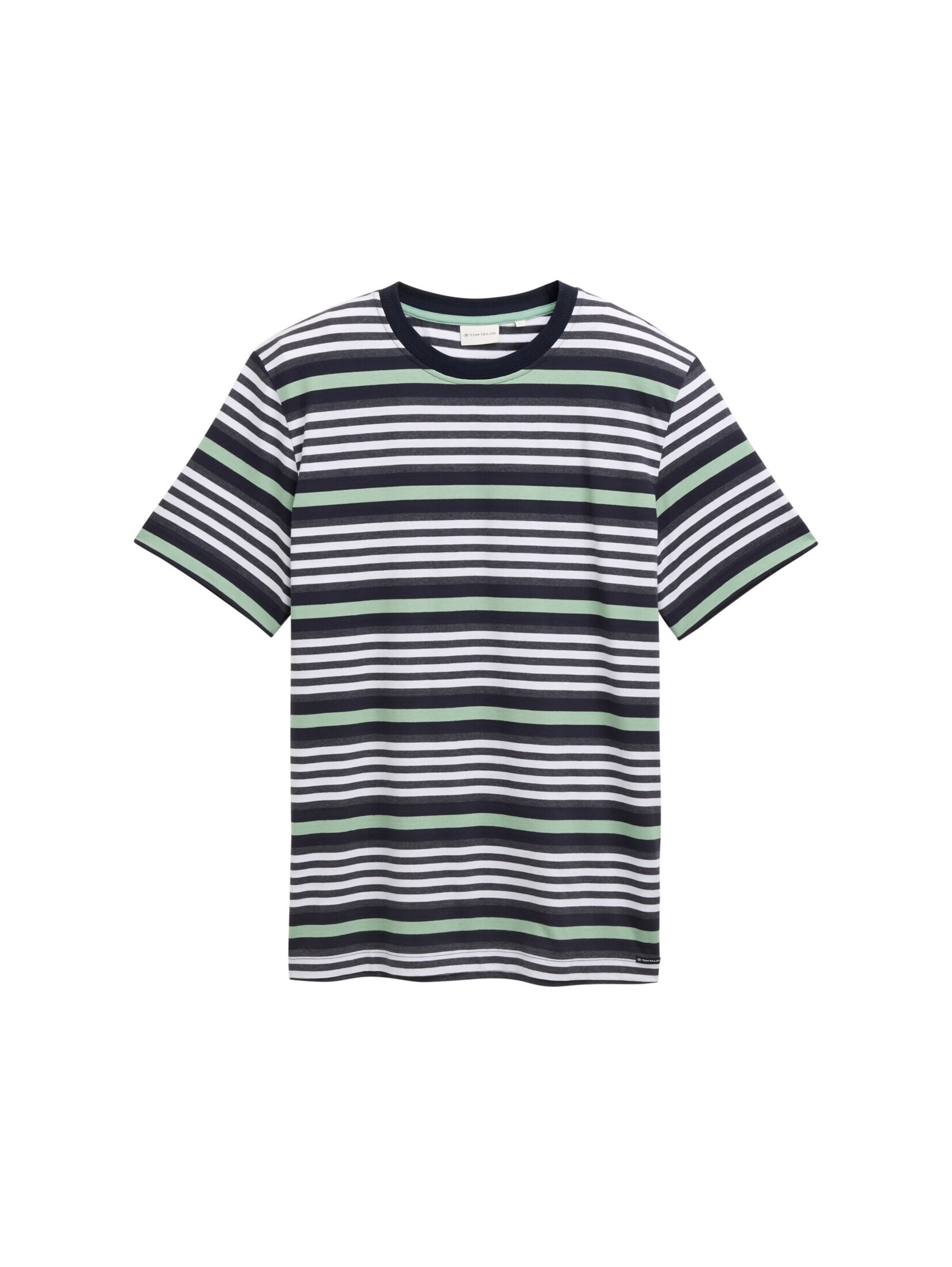 TOM TAILOR Shirt in Pastel green / Black / White, Item view