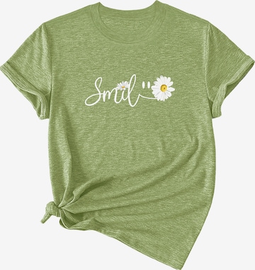 GORHEY Shirt 'Women's Summer Short-Sleeve Shirt with Daisys Tees' in Green: front