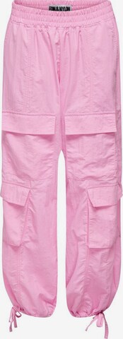 ONLY Tapered Cargobroek in Roze: voorkant