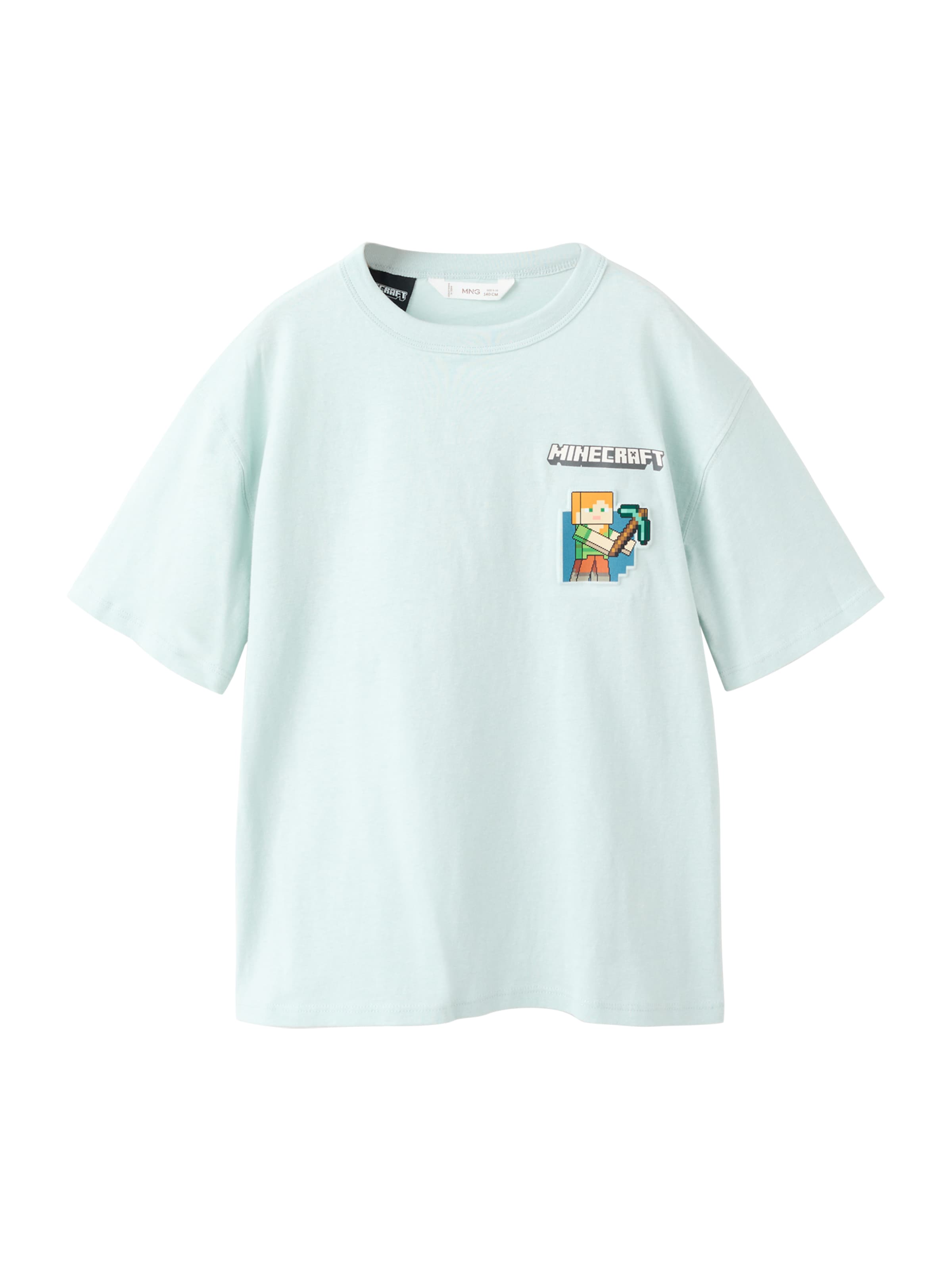 Tricou 'MINECLUB' de la MANGO KIDS pe albastru: față