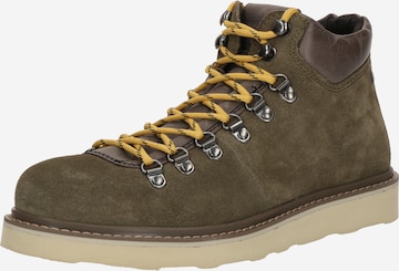 JACK & JONES - Botas con cordones en verde: frente