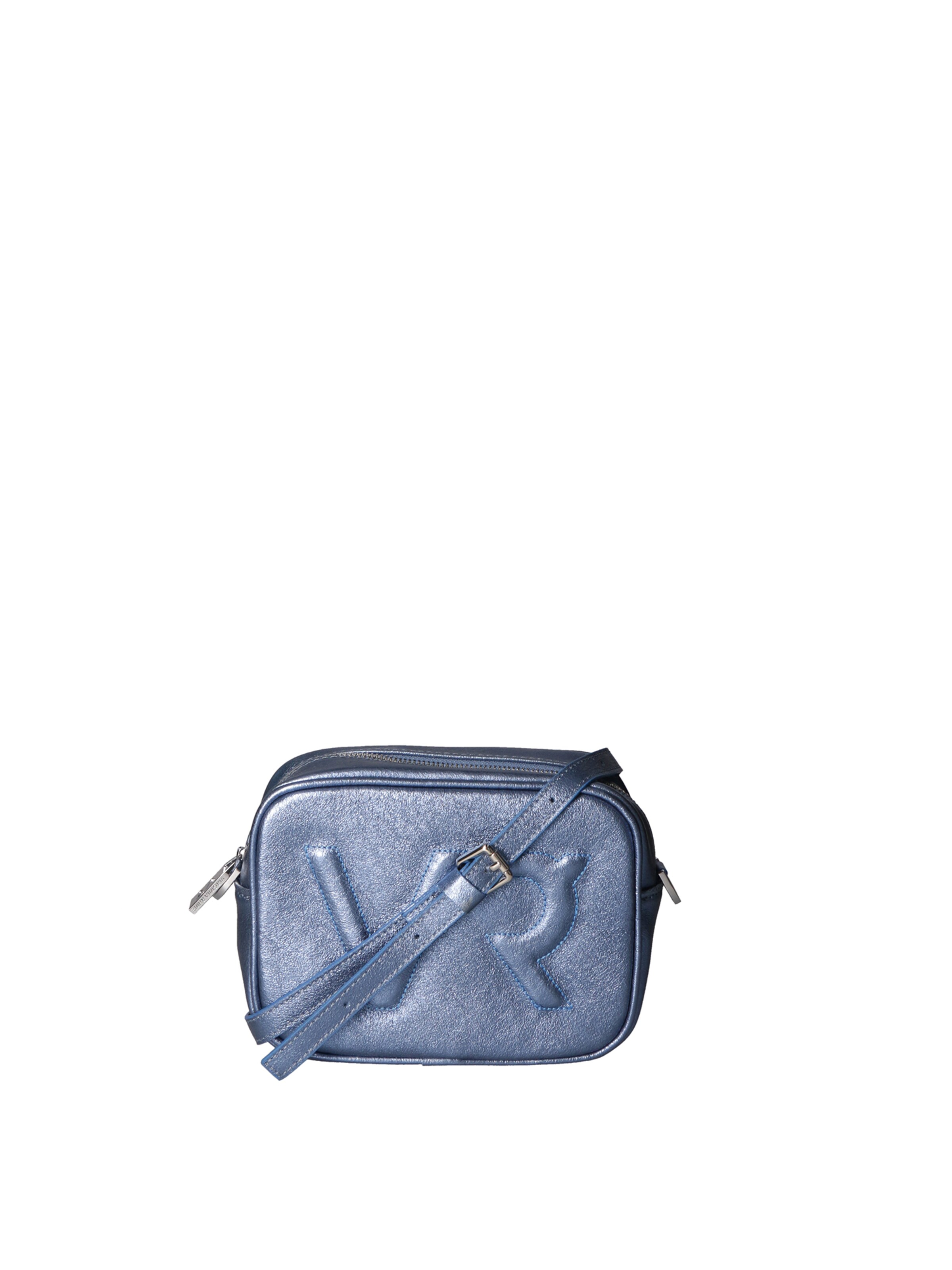 Borsa a tracolla 'Borsa a Tracolla Donna Pelle Laminata con Zip' di Virginia Rhinè in blu