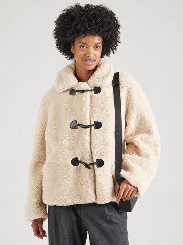 TOPSHOP Between-seasons coat in Beige: front