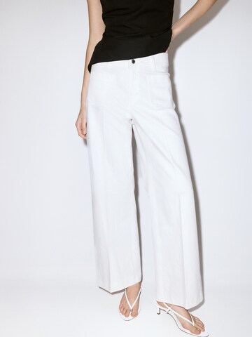 MANGO Wide leg Jeans 'JESSIE' in Wit: voorkant