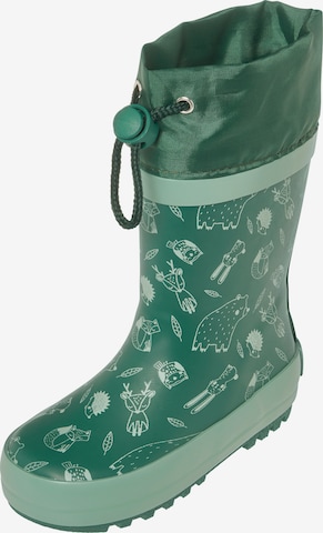 PLAYSHOES Rubber Boots 'Waldtiere' in Green: front