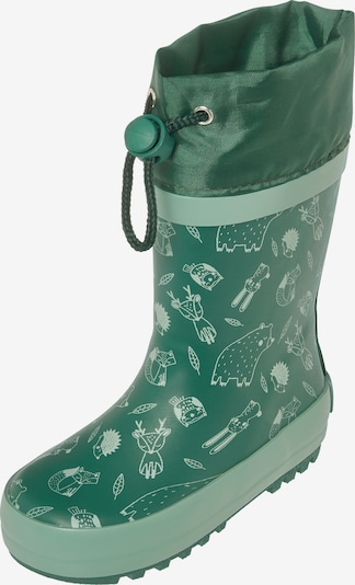 PLAYSHOES Botas de lluvia 'Waldtiere' en verde oscuro / blanco, Vista del producto