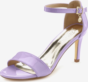 LASCANA Sandalen met riem in Lila: voorkant