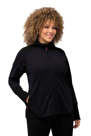 Ulla Popken Sweatjacke in Schwarz: predná strana