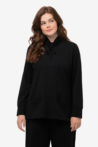 Ulla Popken Sweatshirt (GOTS) in Schwarz: predná strana