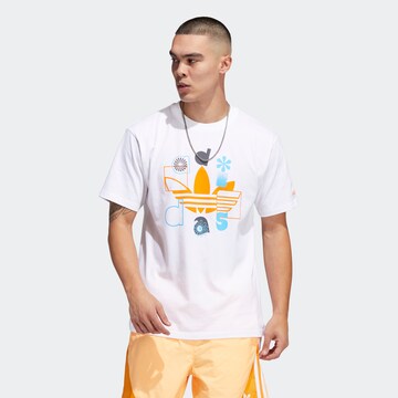 T-Shirt 'Trefoil' ADIDAS ORIGINALS en blanc : devant