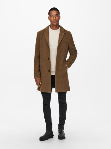 Manteau mi-saison 'Jaylon' Only & Sons en marron