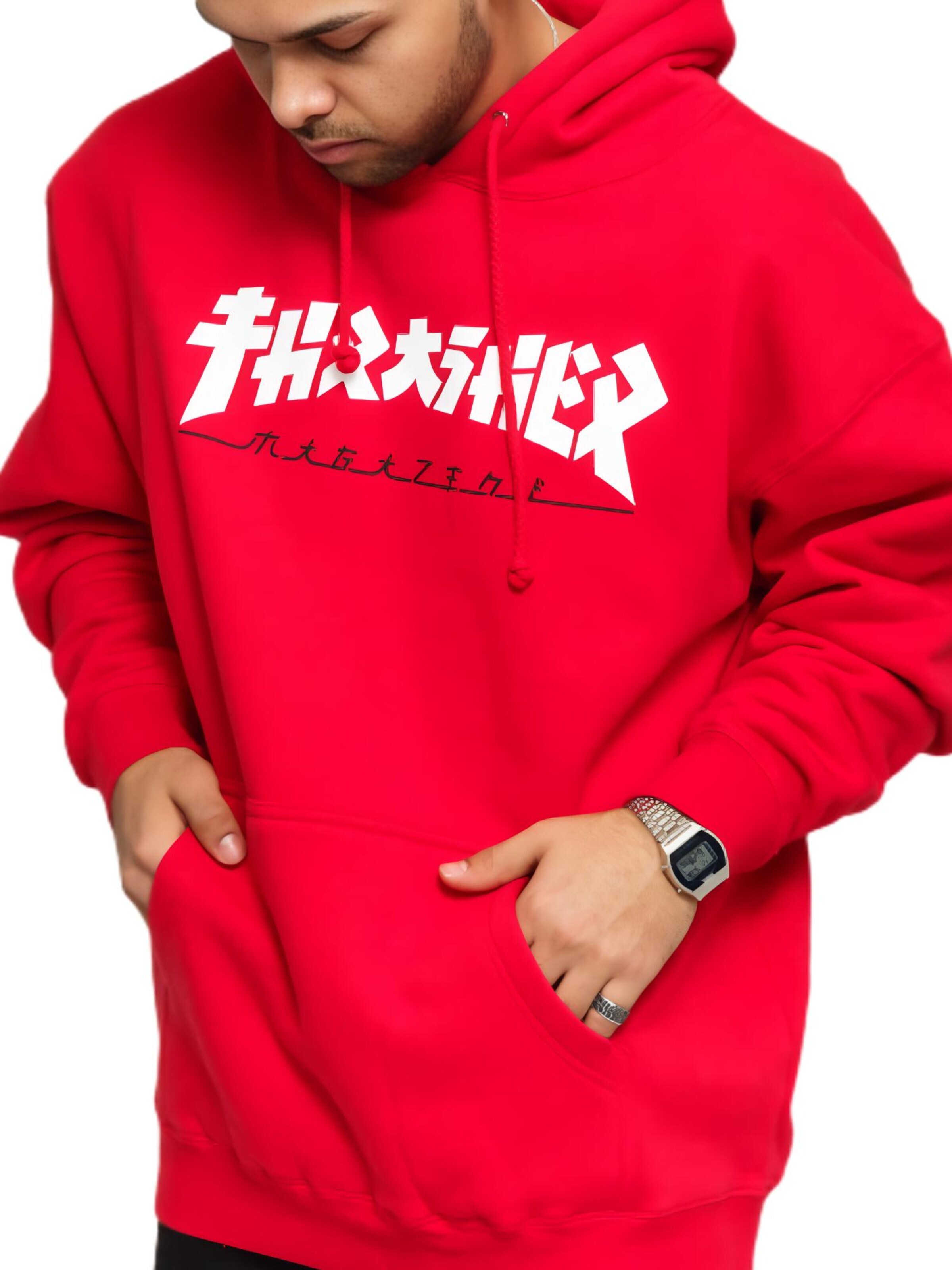 THRASHER Sweatshirt 'GODZILLA' i röd