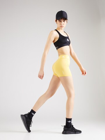 ADIDAS PERFORMANCE - Skinny Calças de desporto em amarelo