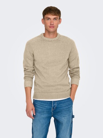 Only & Sons Pulover | bež barva: sprednja stran