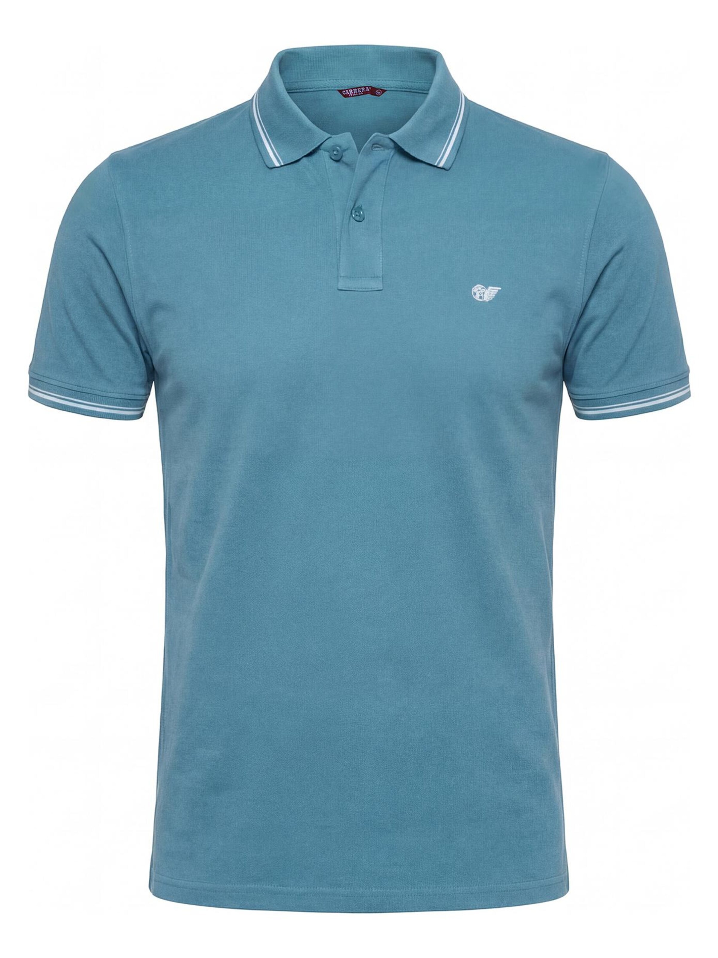 Carrera Jeans Regular Fit Hemd 'Piqué Polo Tipping'‌‌ in Blau