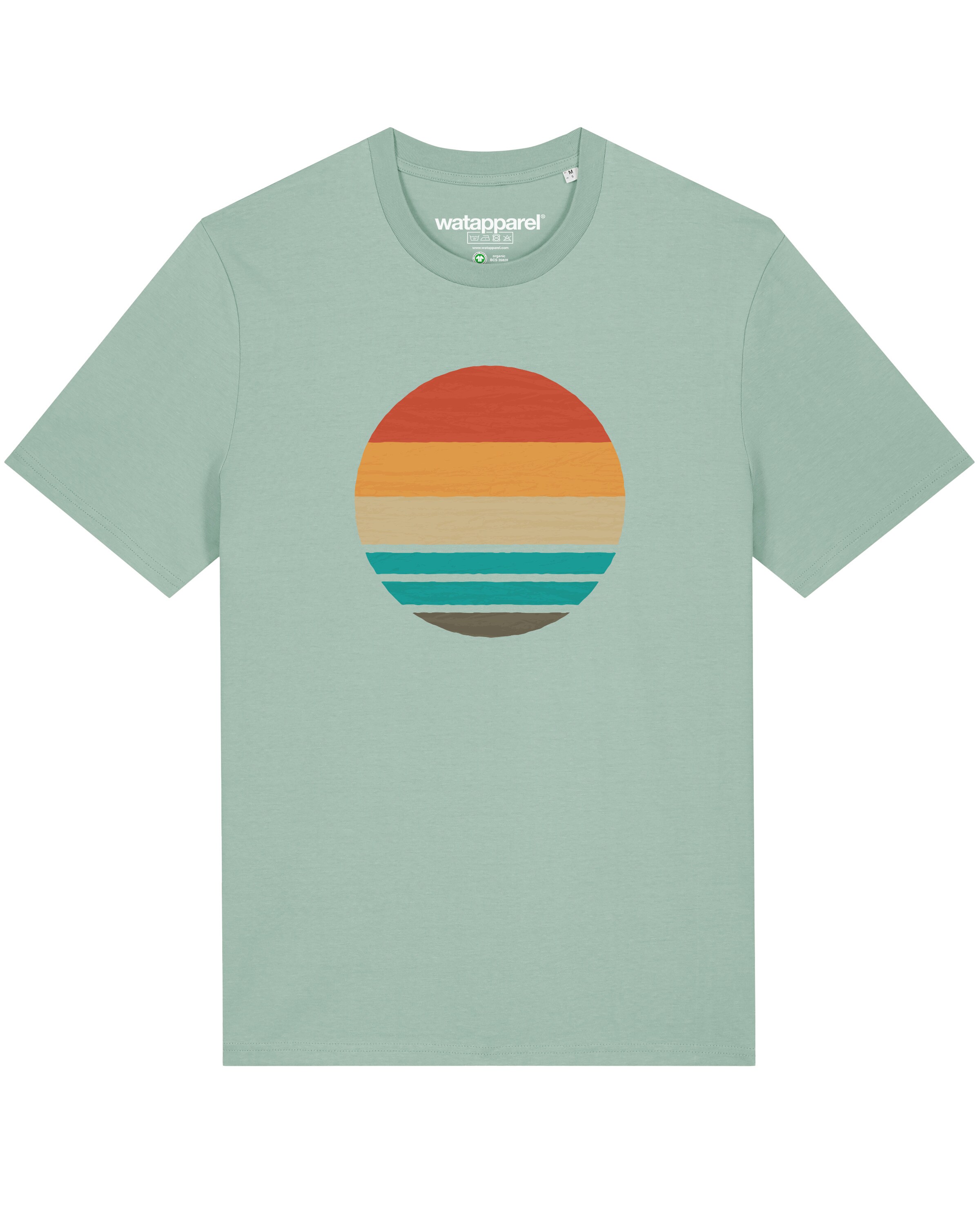T-Shirt 'Retro Sunset Ocean' Watapparel en vert : devant