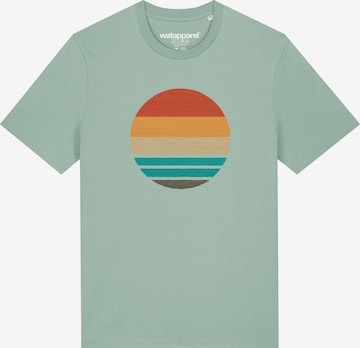 Watapparel Shirt 'Retro Sunset Ocean' in Grün: Vorderseite