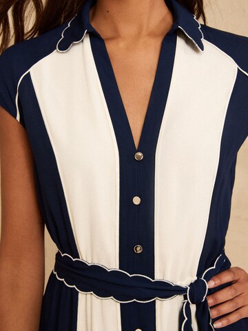love & roses - Vestido camisero en azul