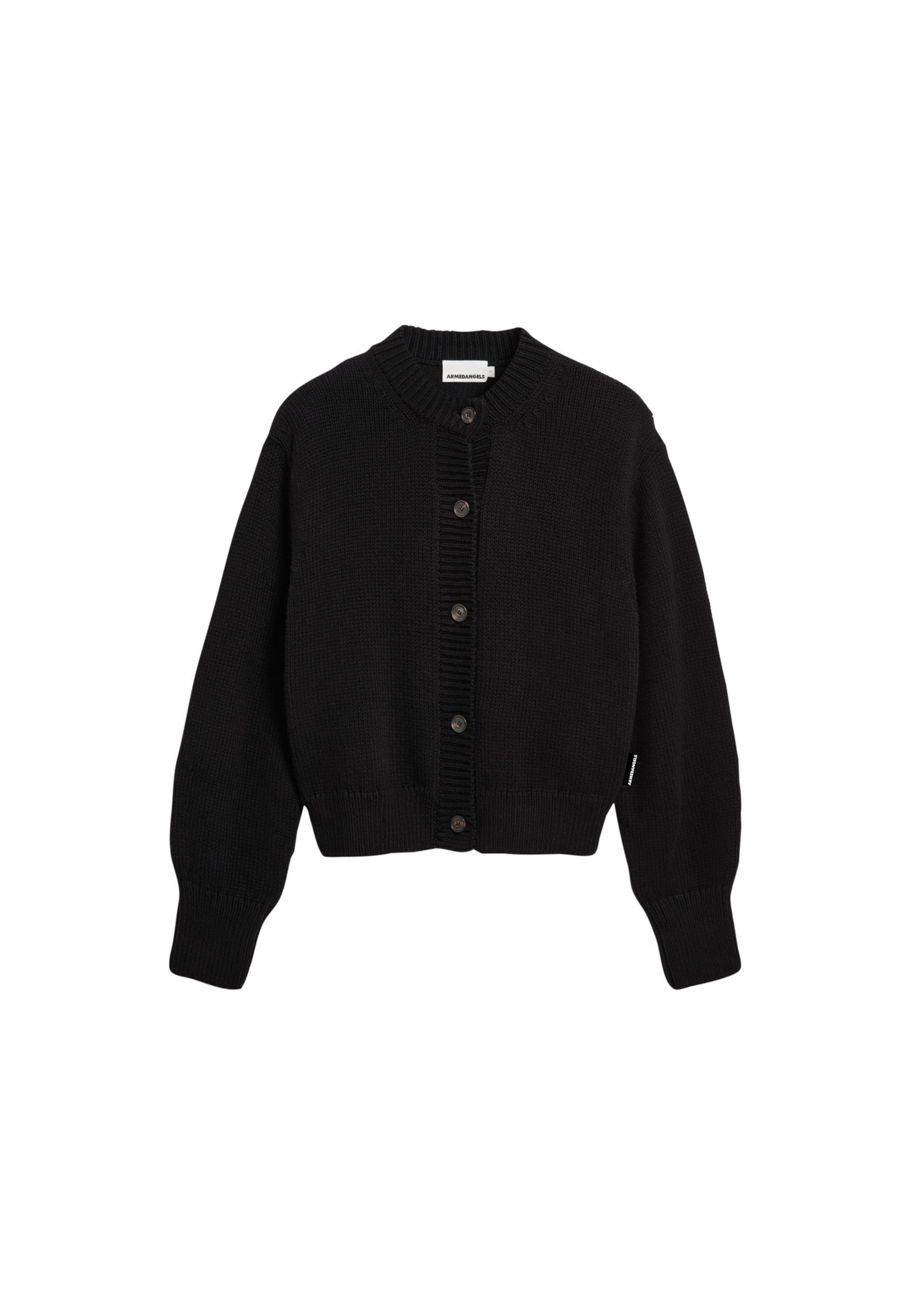 ARMEDANGELS Gebreid vest 'WINTER' in Zwart: voorkant
