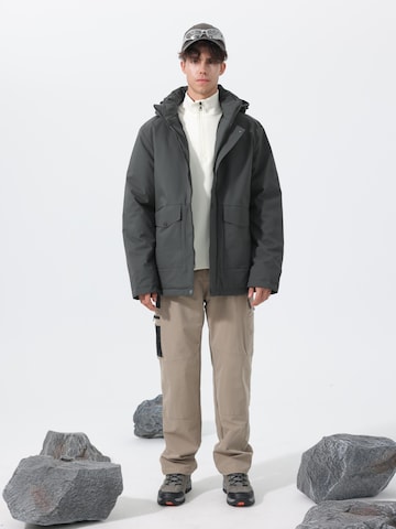 YOUTHUP Winter Jacket 'Kuschel' in Grey: front