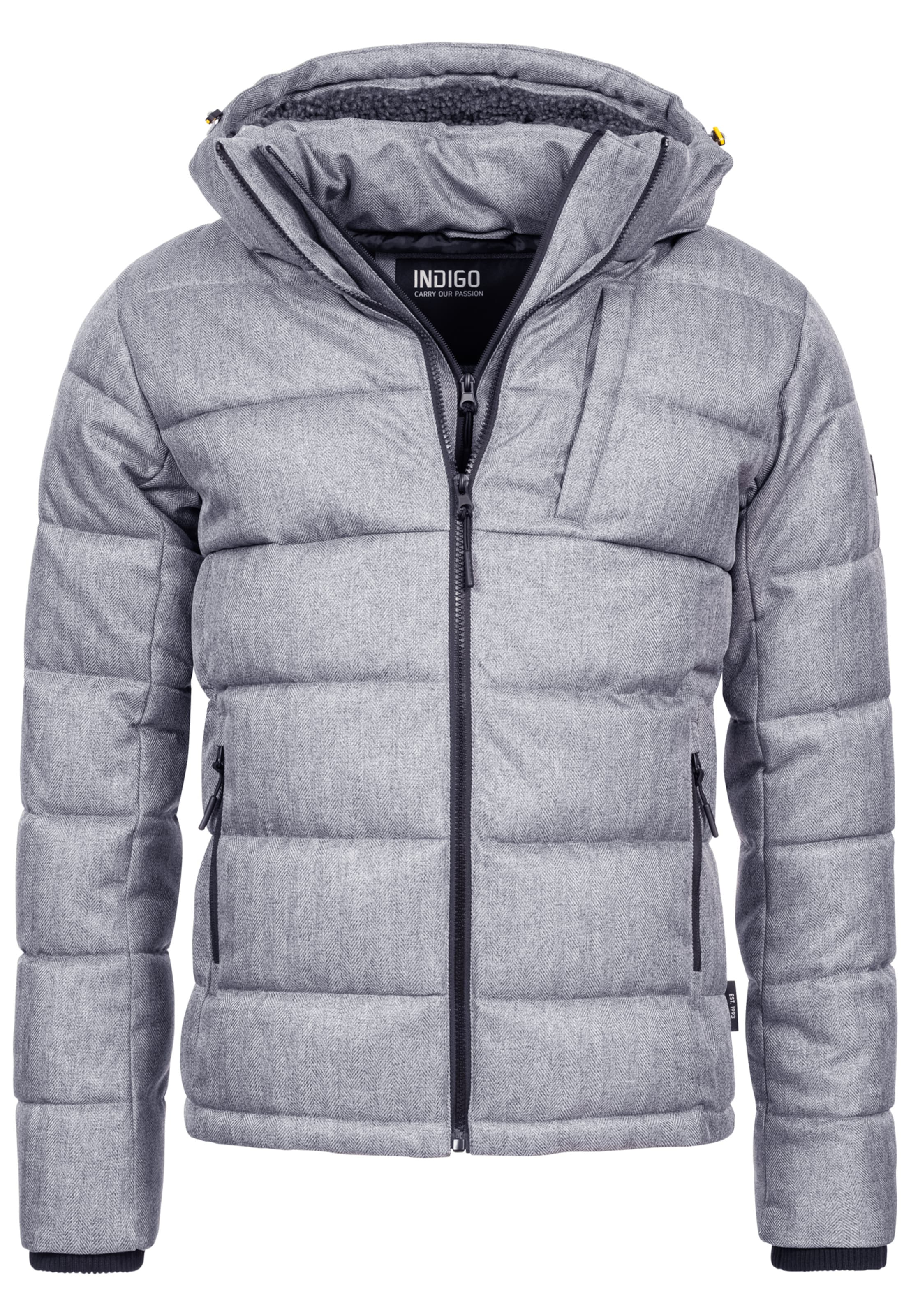 INDICODE JEANS Winter Jacket 'Hebert' in Grey: front