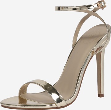 Missguided Strap Sandals in Gold: front
