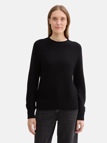 TOM TAILOR DENIM Sweater in Black: front